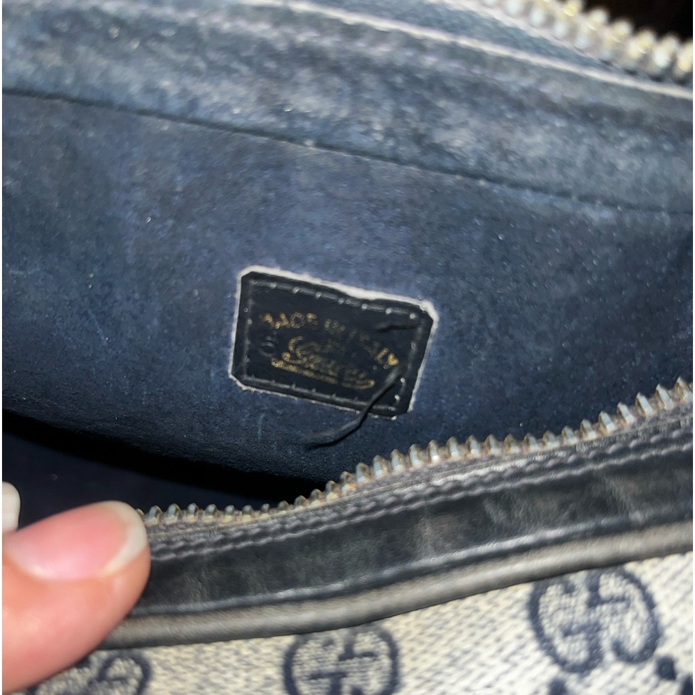Gucci Monogram Crossbody Bag with Red and Navy Web Stripe - Picture 3 of 15